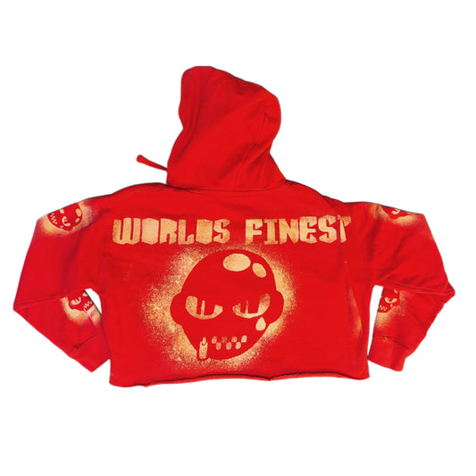 SHADOW SMOKE Women’s Crop Hoodie (RED)